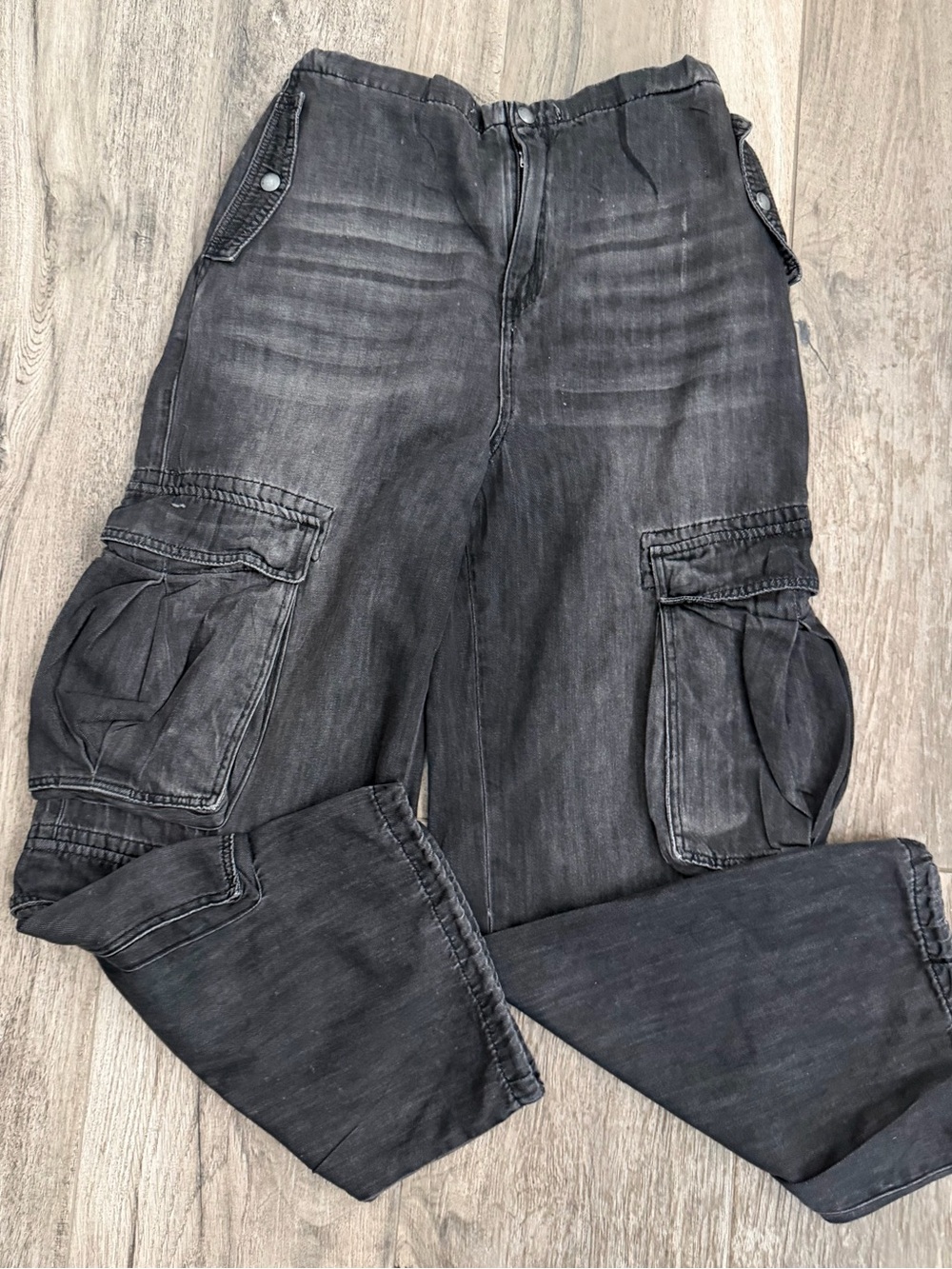 Blank NYC Black Cargo Wide Leg Baggy Pants Big Pockets Grunge Skate